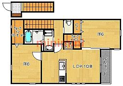 ミルフルール春日丘 2LDKの間取図画像