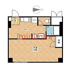 フォンティーヌ茨木 1Kの間取図画像