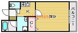 ヴェルドミール.AO 1Kの間取図画像
