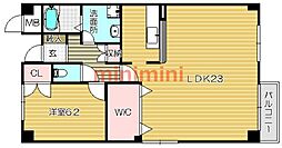 ディアパゾン 1LDKの間取図画像