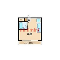 ユキハウス泉町 ワンルームの間取図画像