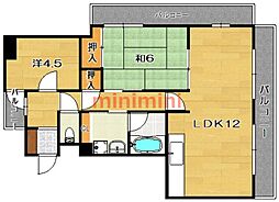 エレクセントライフ大池 2LDKの間取図画像