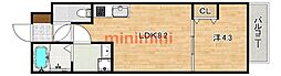 茨木市下穂積2丁目アパート 1LDKの間取図画像