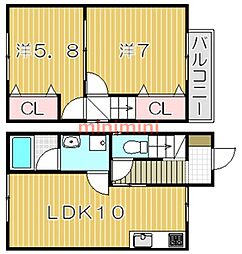 メゾネットK 2LDKの間取図画像