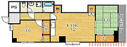 レジデンスルナ 2LDKの間取図画像
