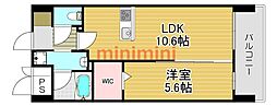セリーゼウエスト 1LDKの間取図画像