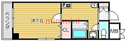 レジデンスKU 1Kの間取図画像