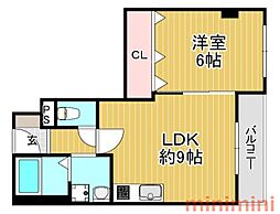 ハイツ香露園 1LDKの間取図画像