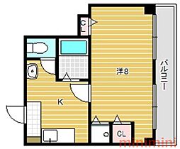 イーズ南春日丘 1Kの間取図画像