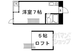 メゾンなか 2階1Kの間取り