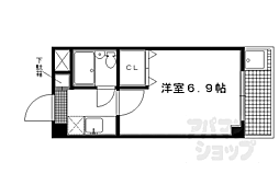 京福電気鉄道北野線 北野白梅町駅 徒歩16分の賃貸マンション 3階1Kの間取り