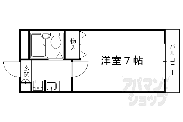 ロイヤルヒルズ鷹ヶ峯 402｜京都府京都市北区鷹峯黒門町(賃貸マンション1K・4階・20.16㎡)の写真 その2