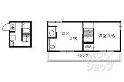 シャレー御園橋 1階1DKの間取り