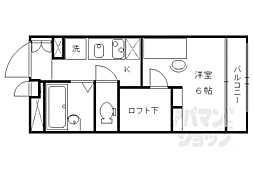 レオパレス京都鞍馬口 2階1Kの間取り