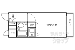 阪急京都本線 大宮駅 徒歩4分の賃貸マンション 2階ワンルームの間取り