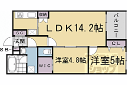 京都地下鉄東西線 二条駅 徒歩18分の賃貸マンション 4階2LDKの間取り