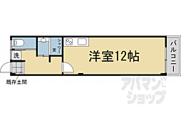 京阪本線 出町柳駅 徒歩10分の賃貸マンション 2階ワンルームの間取り