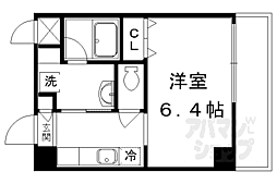 京都紙屋川Ｍ 2階1Kの間取り