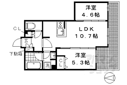京阪本線 神宮丸太町駅 徒歩6分の賃貸マンション 1階2LDKの間取り