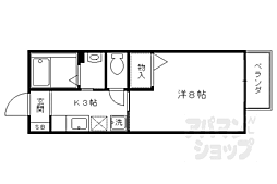 京福電気鉄道北野線 北野白梅町駅 徒歩12分の賃貸アパート 1階1Kの間取り