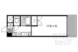 京都市営烏丸線 今出川駅 徒歩12分の賃貸マンション 1階1Kの間取り