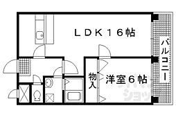 長八館 2階1LDKの間取り