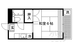 京阪本線 出町柳駅 徒歩3分の賃貸マンション 2階1Kの間取り