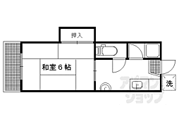 京阪本線 神宮丸太町駅 徒歩10分の賃貸アパート 2階1Kの間取り