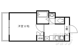 Ｃｏｎｆｉａｎｃｅ衣笠 4階1Kの間取り