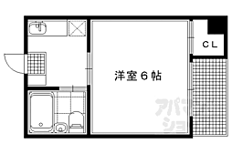 新山荘 1階ワンルームの間取り