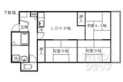 エホー北山 1階3DKの間取り