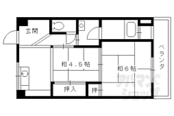 山田ハイツ 1階2Kの間取り