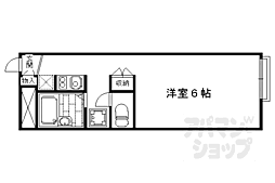京福電気鉄道北野線 北野白梅町駅 徒歩23分の賃貸マンション 1階1Kの間取り