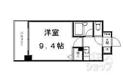 京都市営烏丸線 今出川駅 徒歩14分の賃貸マンション 2階1Kの間取り