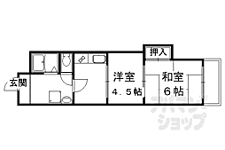 京都ノーザンフラット 4階2Kの間取り
