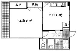 京福電気鉄道北野線 北野白梅町駅 徒歩5分の賃貸マンション 1階1DKの間取り