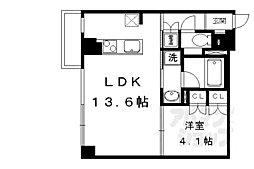 ＣＯＺＹ平野 3階1LDKの間取り