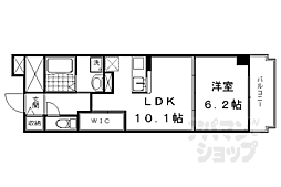 京都市営烏丸線 丸太町駅 徒歩20分の賃貸マンション 1階1LDKの間取り