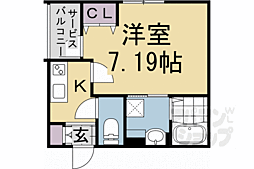 叡山電鉄叡山本線 茶山・京都芸術大学駅 徒歩4分の賃貸マンション 1階1Kの間取り
