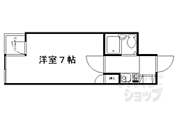 叡山電鉄叡山本線 元田中駅 徒歩15分の賃貸マンション 3階1Kの間取り