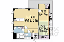 京都地下鉄東西線 蹴上駅 徒歩7分の賃貸マンション 3階2LDKの間取り