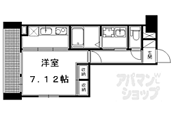 京阪本線 出町柳駅 徒歩6分の賃貸マンション 5階1Kの間取り