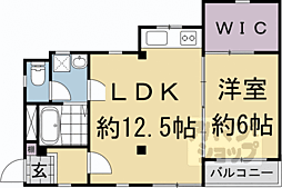 ハイツじょうもんII 3階1LDKの間取り