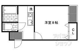 京阪本線 神宮丸太町駅 徒歩11分の賃貸アパート 1階1Kの間取り