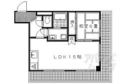 京阪本線 出町柳駅 徒歩12分の賃貸マンション 1階1LDKの間取り