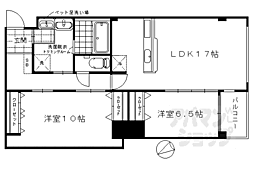 シュシュパルク鹿苑 2階2LDKの間取り