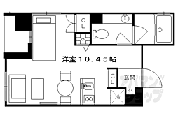 京阪本線 出町柳駅 徒歩4分の賃貸マンション 5階ワンルームの間取り