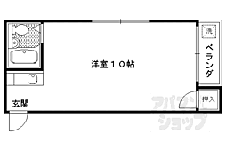 京阪本線 出町柳駅 徒歩25分の賃貸アパート 3階ワンルームの間取り