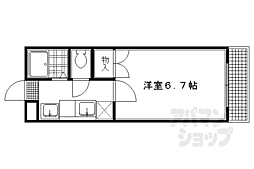京都市営烏丸線 北山駅 徒歩4分の賃貸アパート 1階1Kの間取り