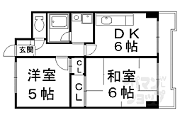 アレックスB.L.D.V 2DKの間取図画像